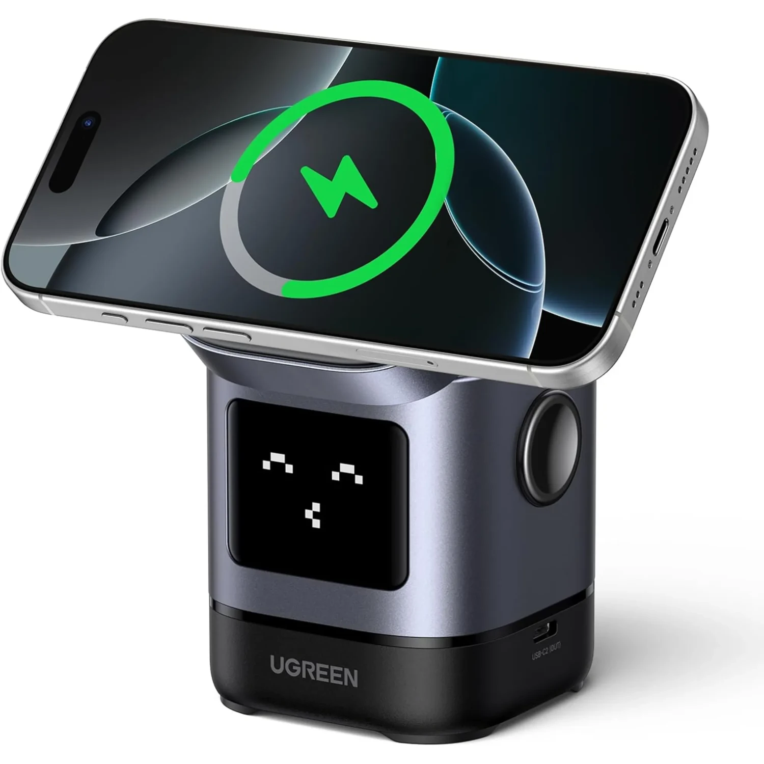Cargador Robot Ugreen Uno Qi2 2en1 15w — foto 1