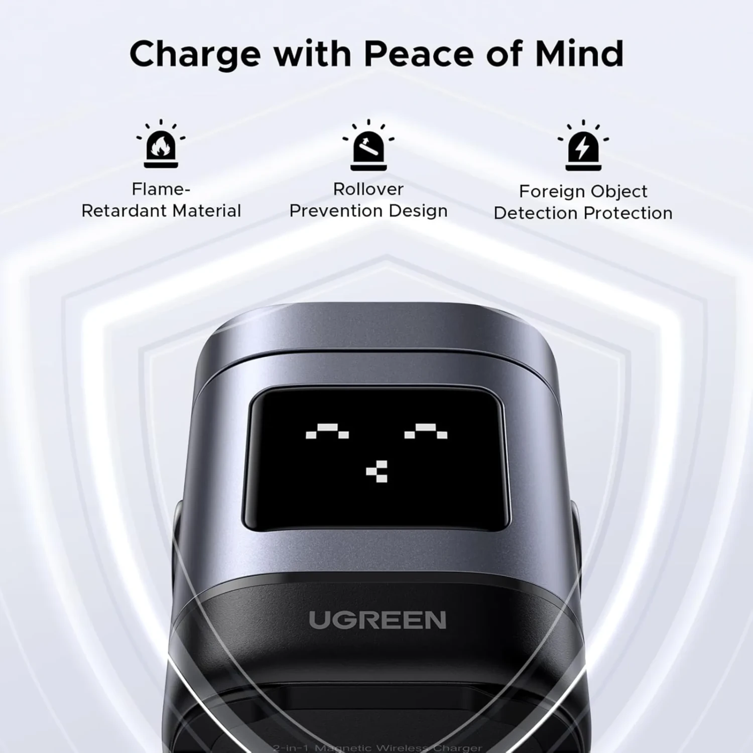Cargador Robot Ugreen Uno Qi2 2en1 15w — foto 5