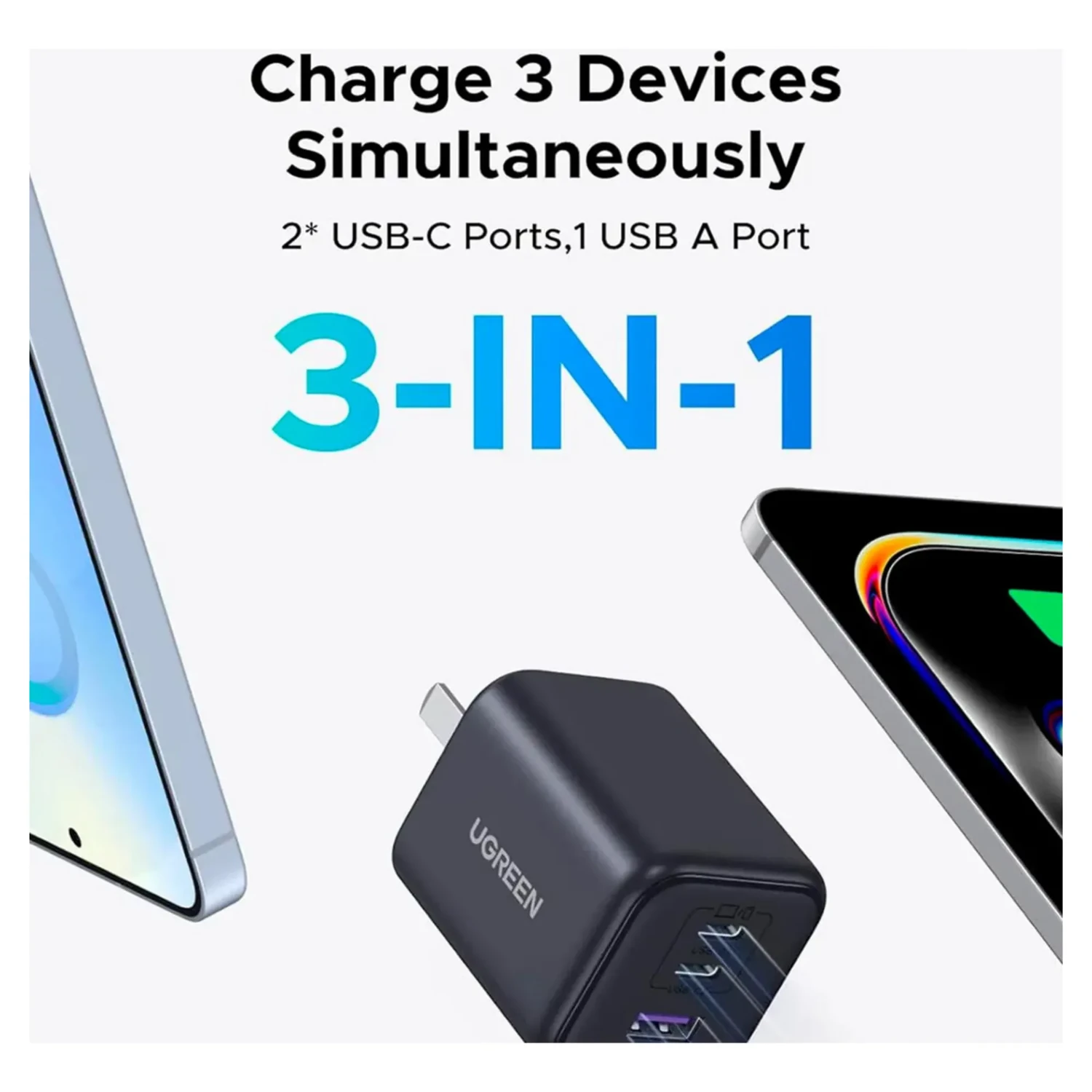 Cargador Ugreen Gan 45w Ultra Rapido — foto 4