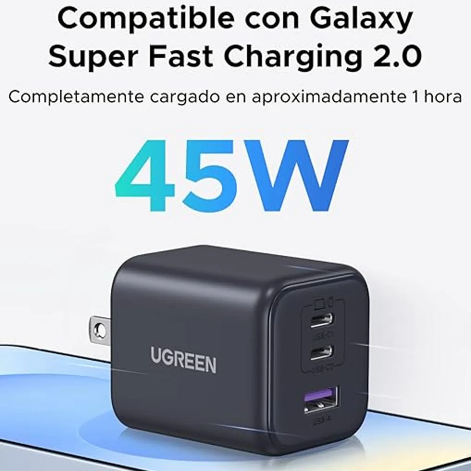 Cargador Ugreen Gan 45w Ultra Rapido — foto 5