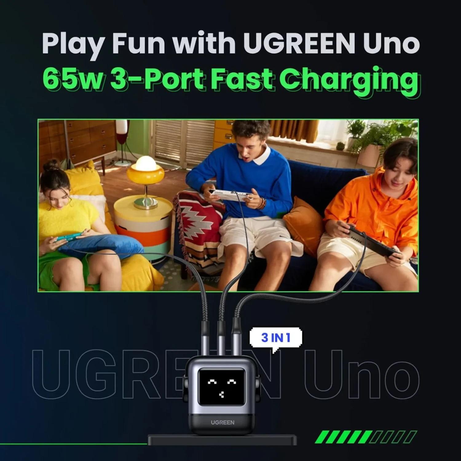 Cargador Ugreen Nexode RG 65w Gris — foto 4
