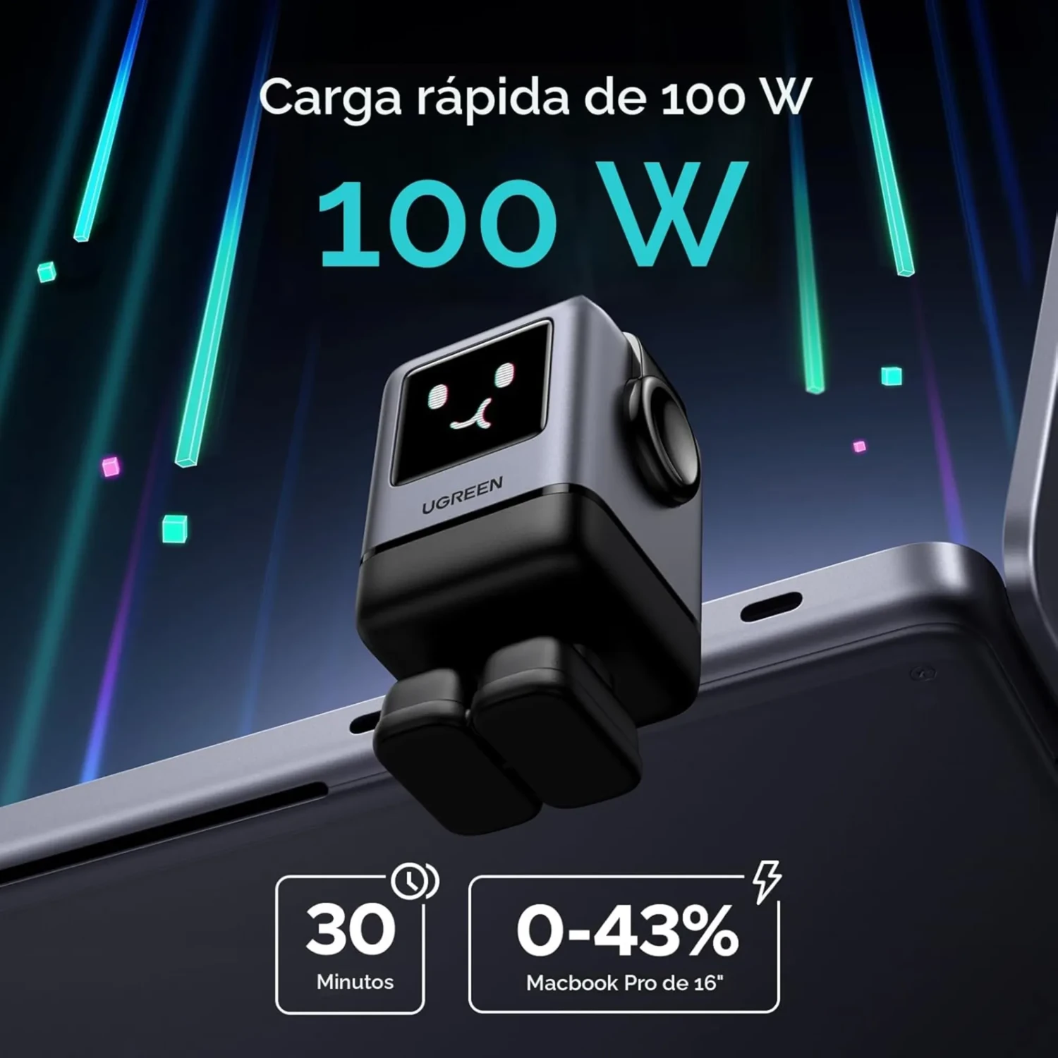 Cargador Ugreen Uno Gan 100w — foto 2