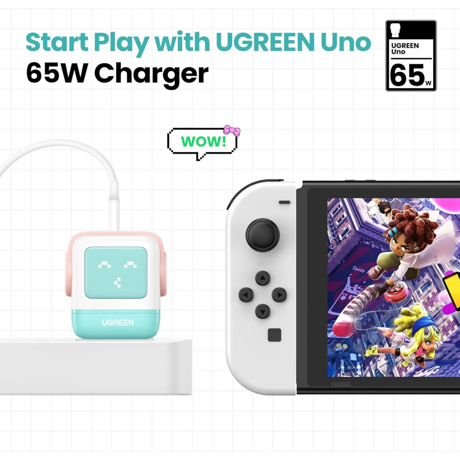 Cargador Ugreen Nexode RG 65w Rosa+azul — foto 6