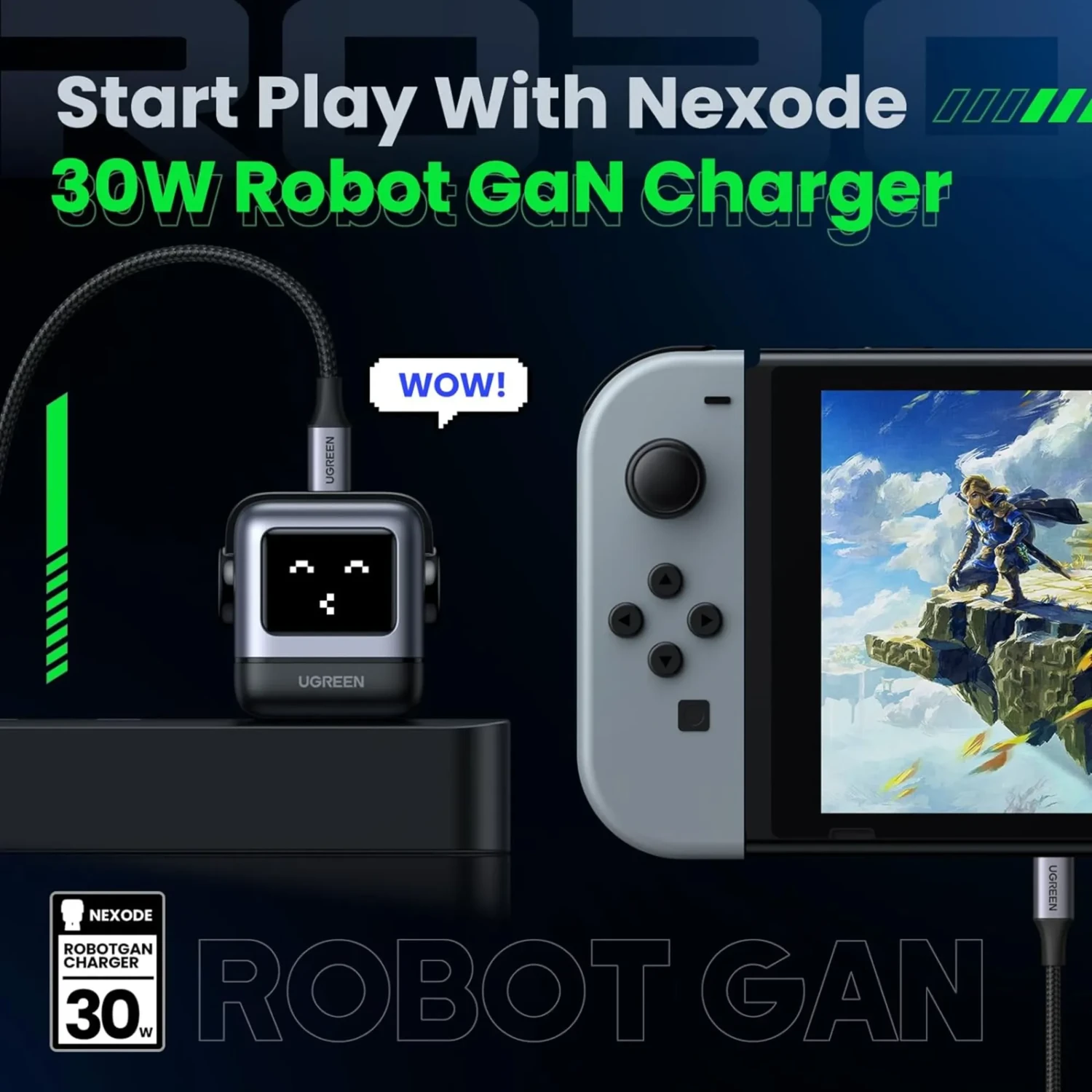 Cargador Usb-c 30w Nexode Robot Gan — foto 2