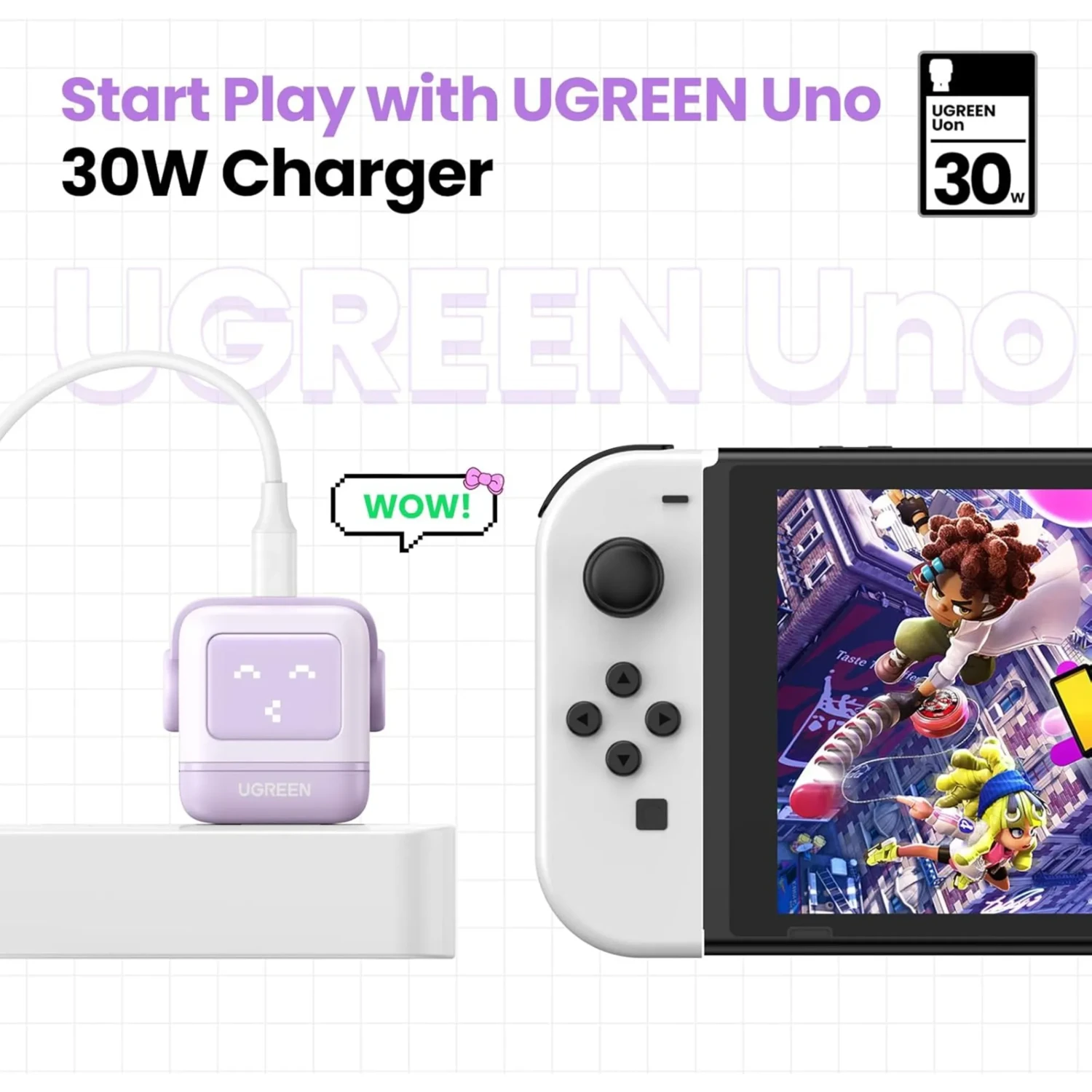 Cargador Usb-c 30w Nexode Robot Gan Purp — foto 2