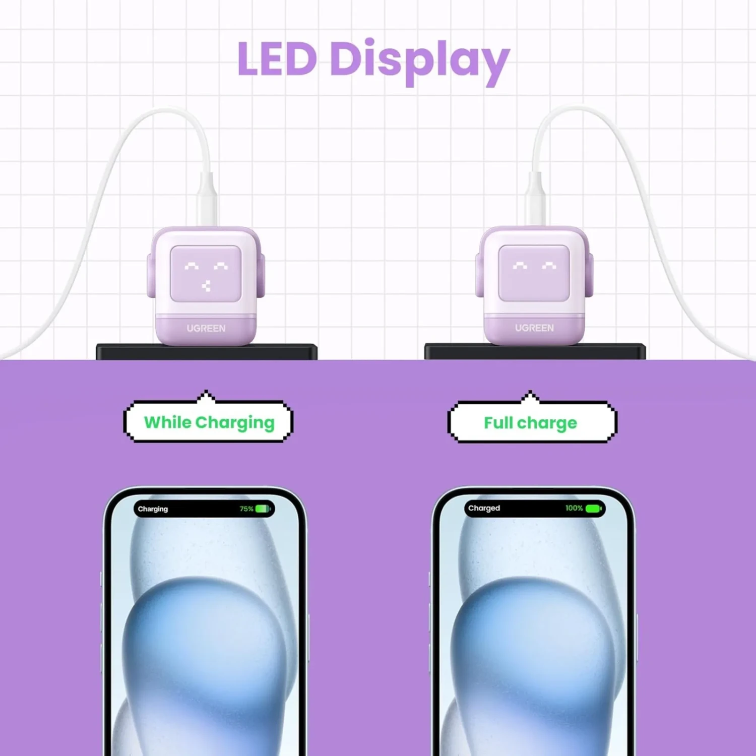 Cargador Usb-c 30w Nexode Robot Gan Purp — foto 5