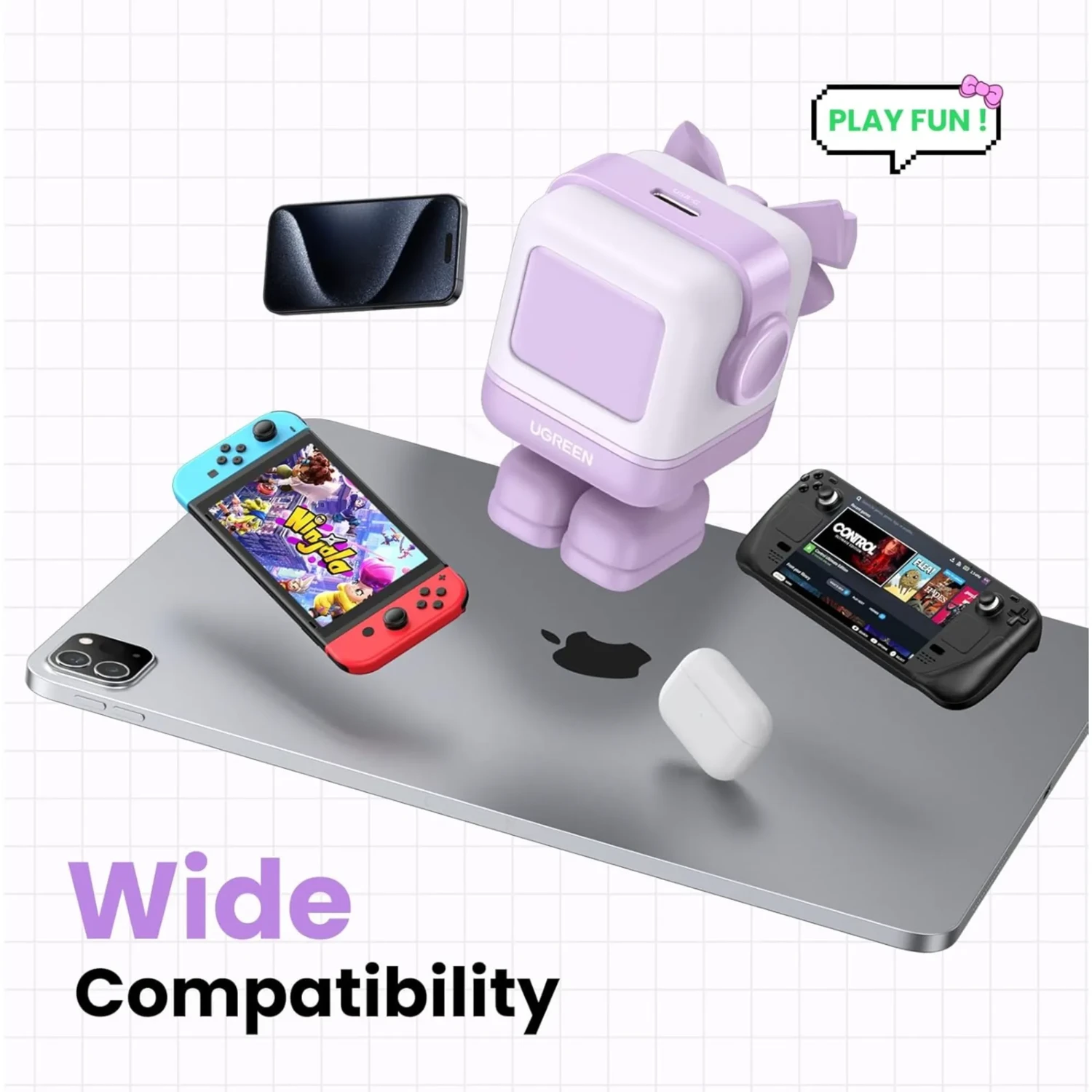 Cargador Usb-c 30w Nexode Robot Gan Purp — foto 6