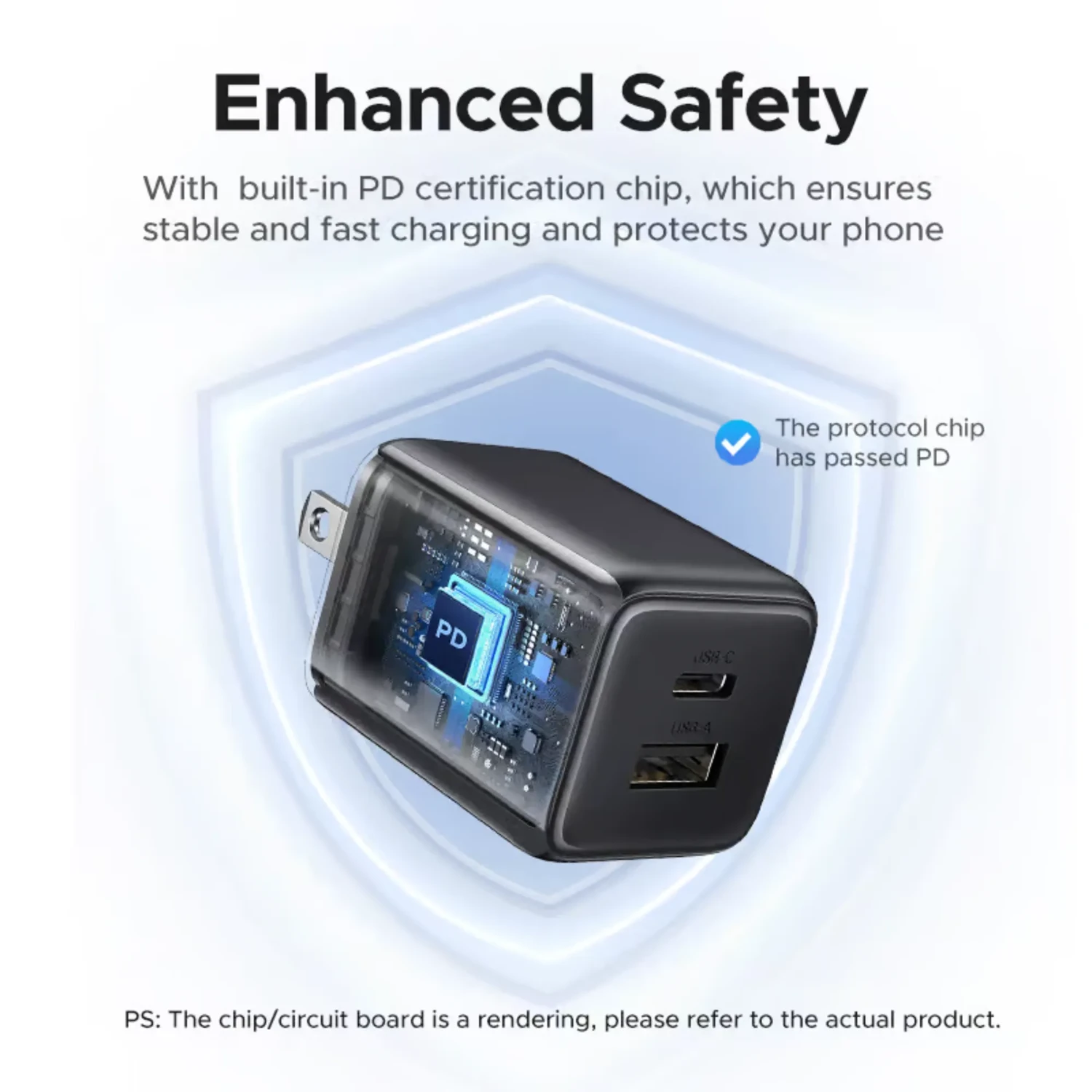 Mini Cargador Ugreen 20w Dual Port Gan — foto 2