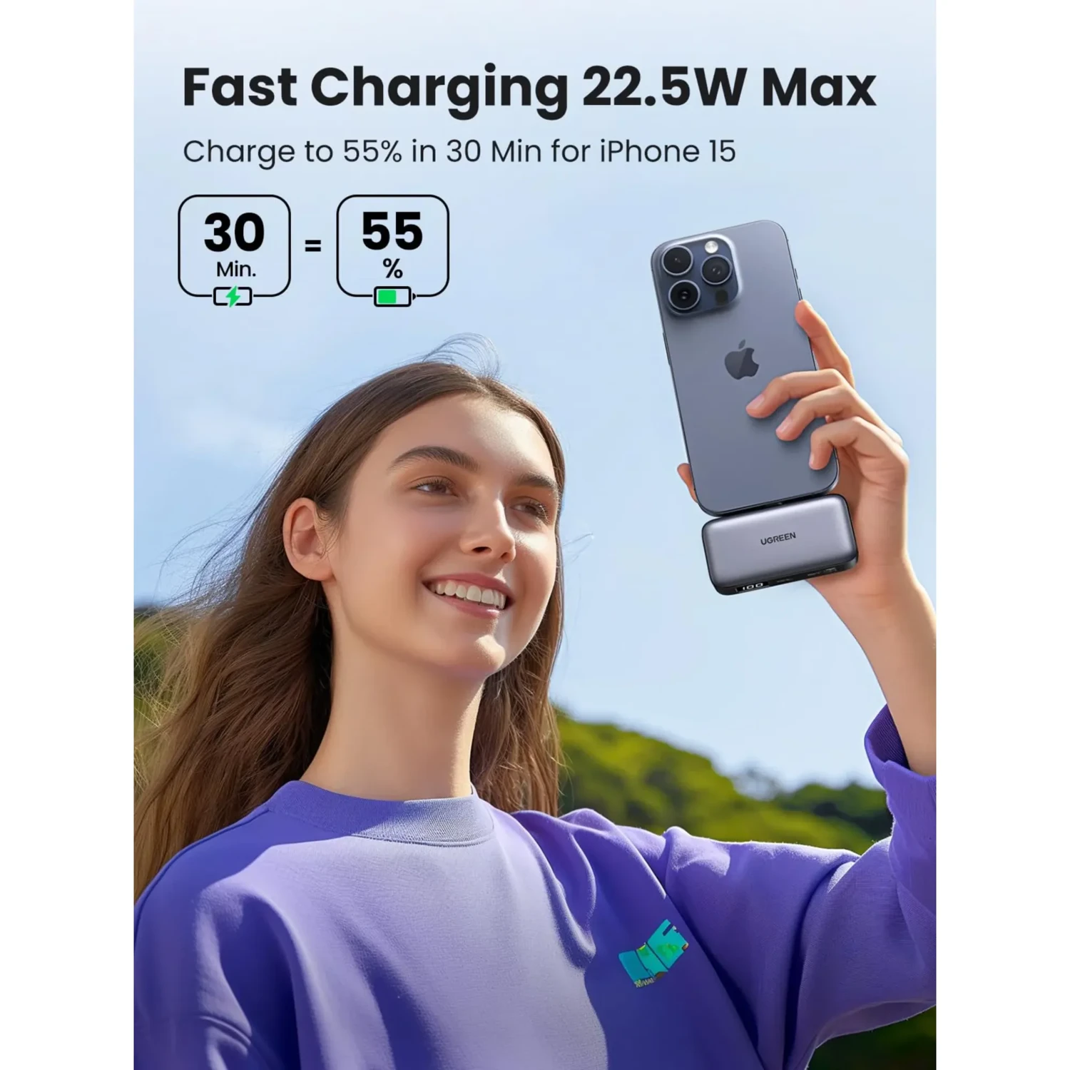 Mini Power Bank Ugreen 5000mah 22.5w — foto 2