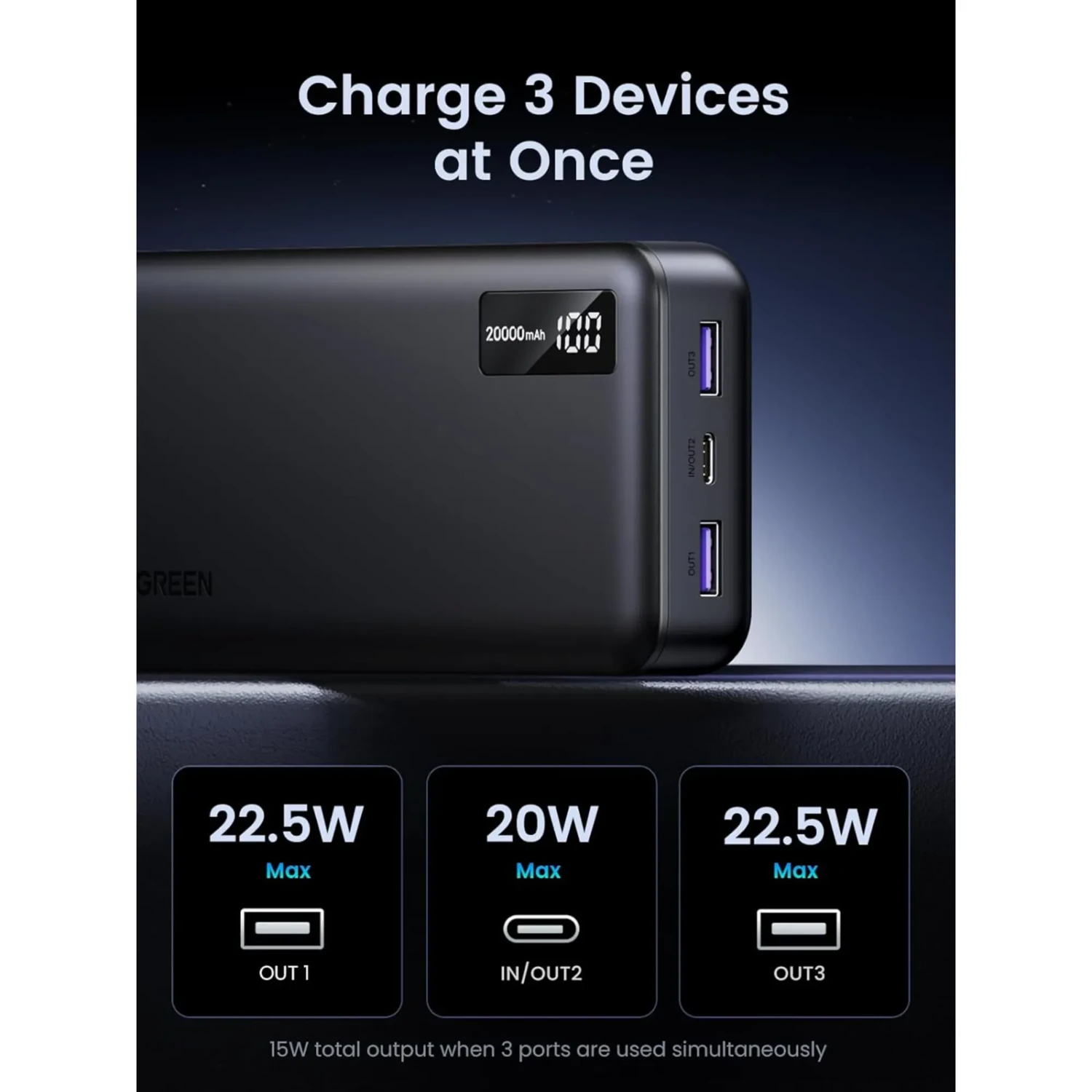 Power Bank 20.000mah 20w Ugreen Purpura — foto 4