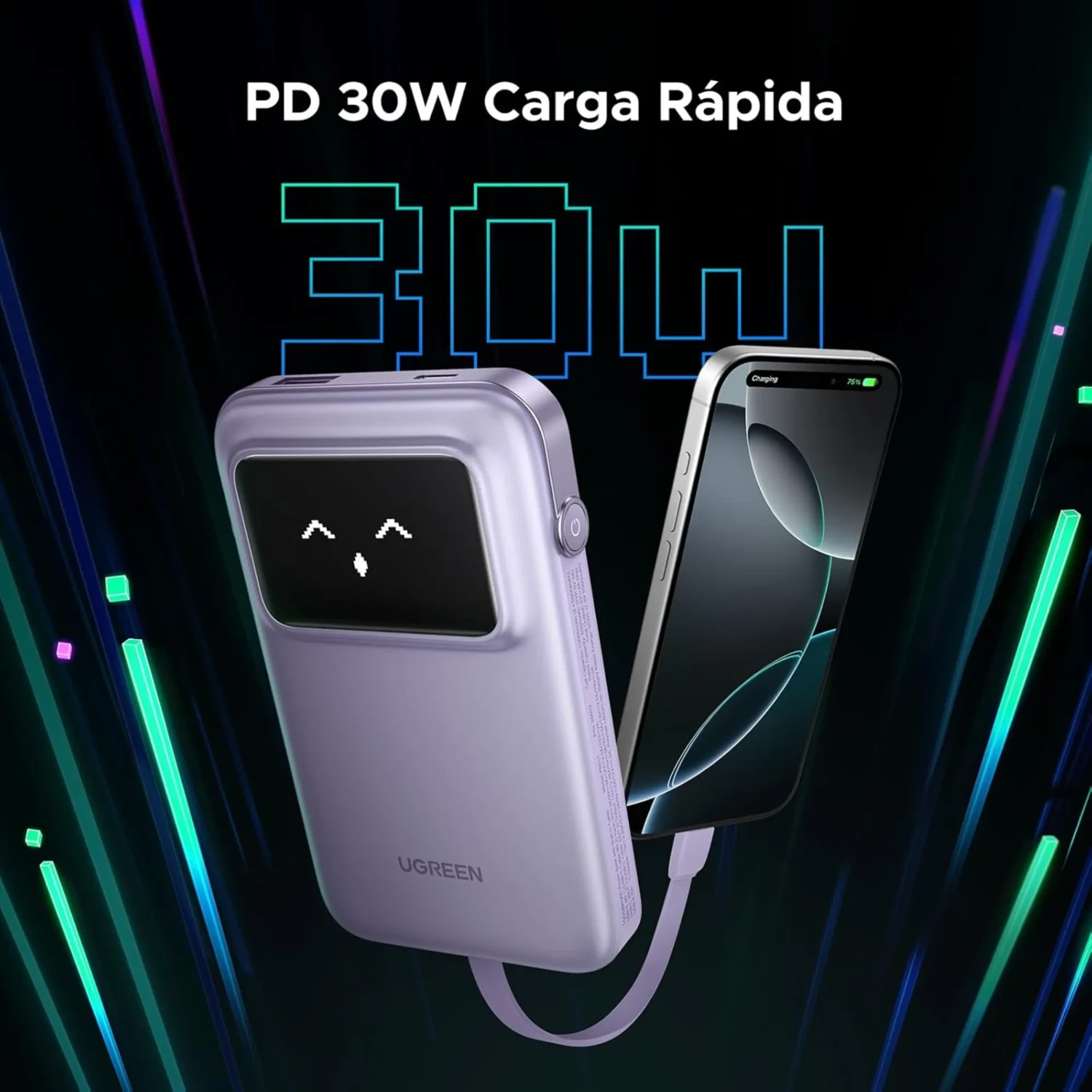Power Bank Robot 30w 10000mah Purpura — foto 2
