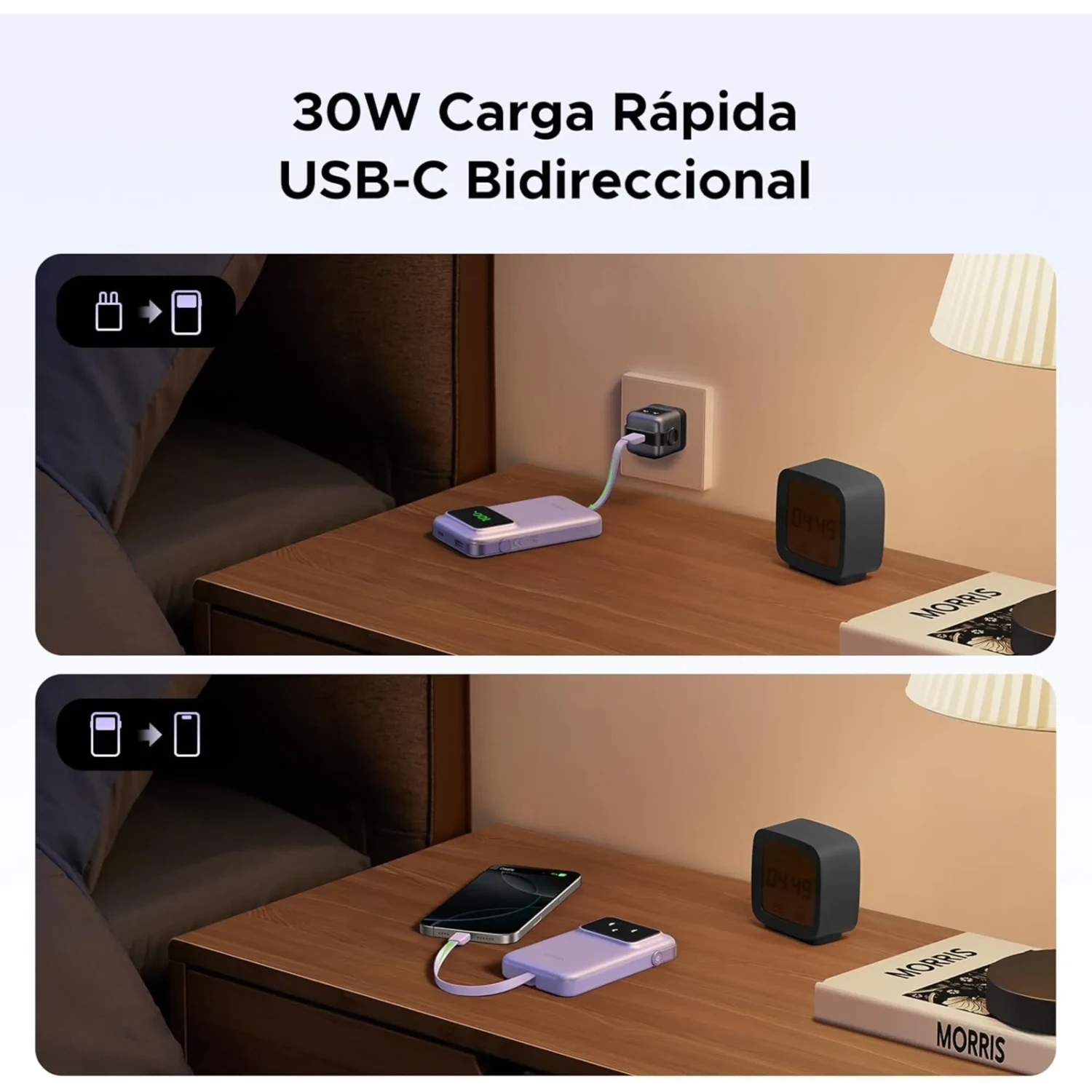 Power Bank Robot 30w 10000mah Purpura — foto 4