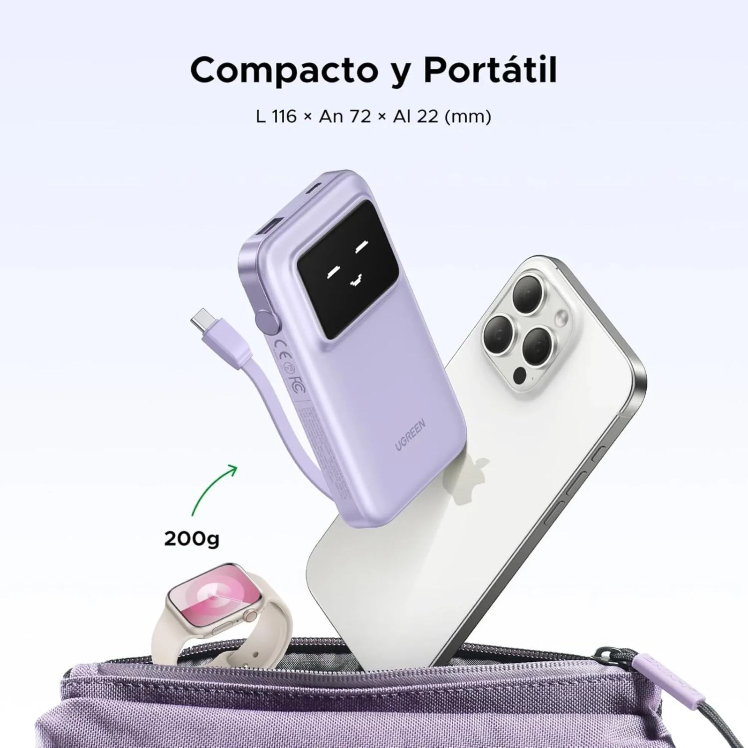Power Bank Robot 30w 10000mah Purpura — foto 7