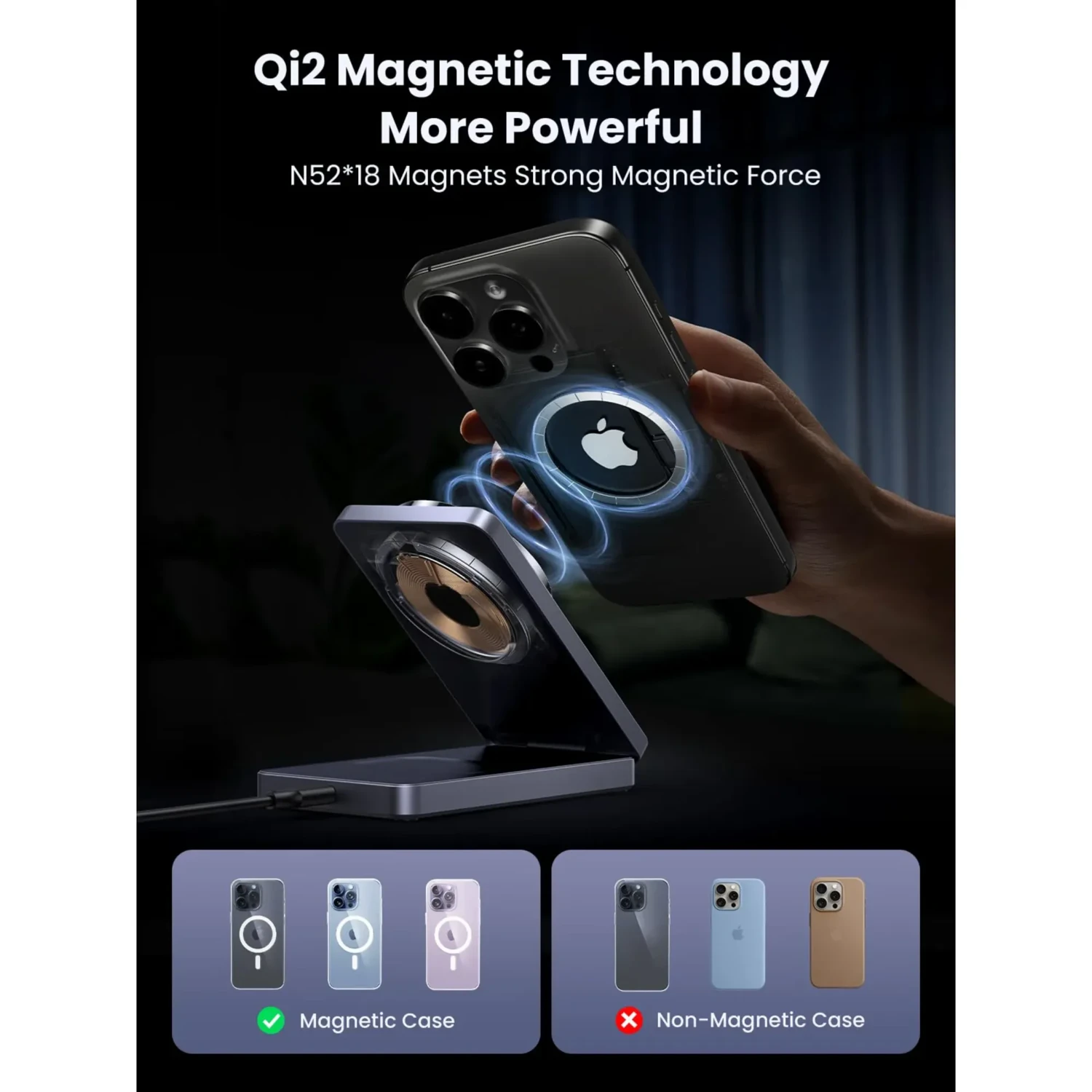 Ugreen Magflow Qi2 Cargador 2en1 — foto 6