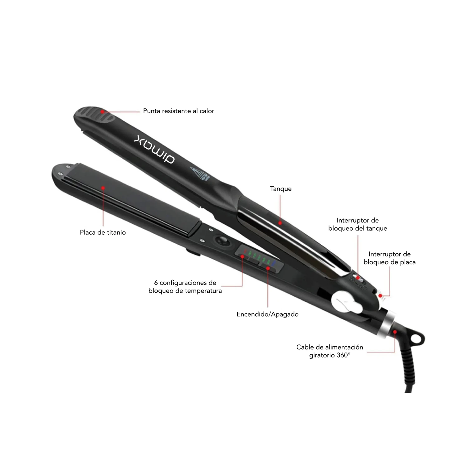 Plancha con Vaporizador para Cabello — foto 2