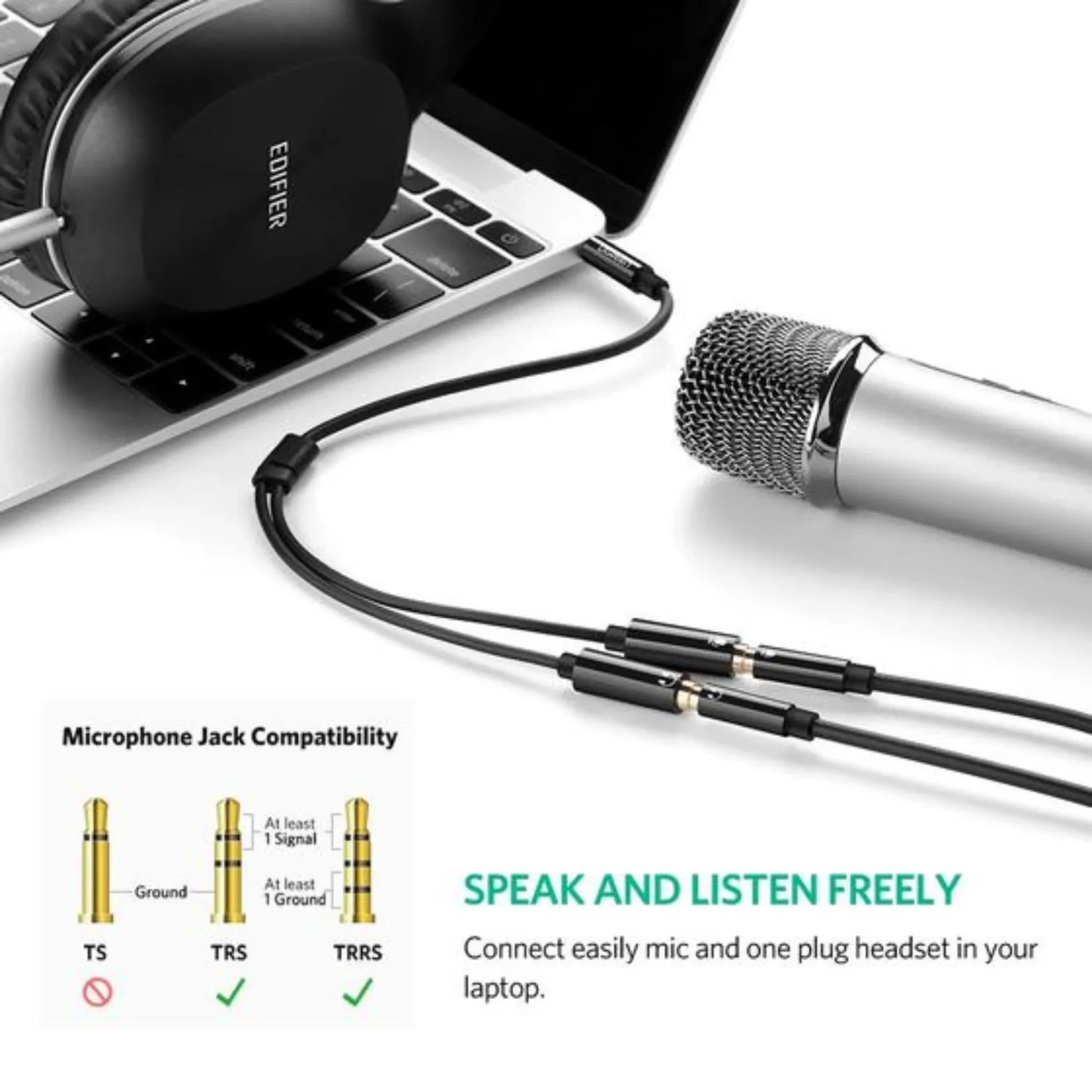 Cable de Audio 3.5mm Macho a 2 Hembra — foto 5