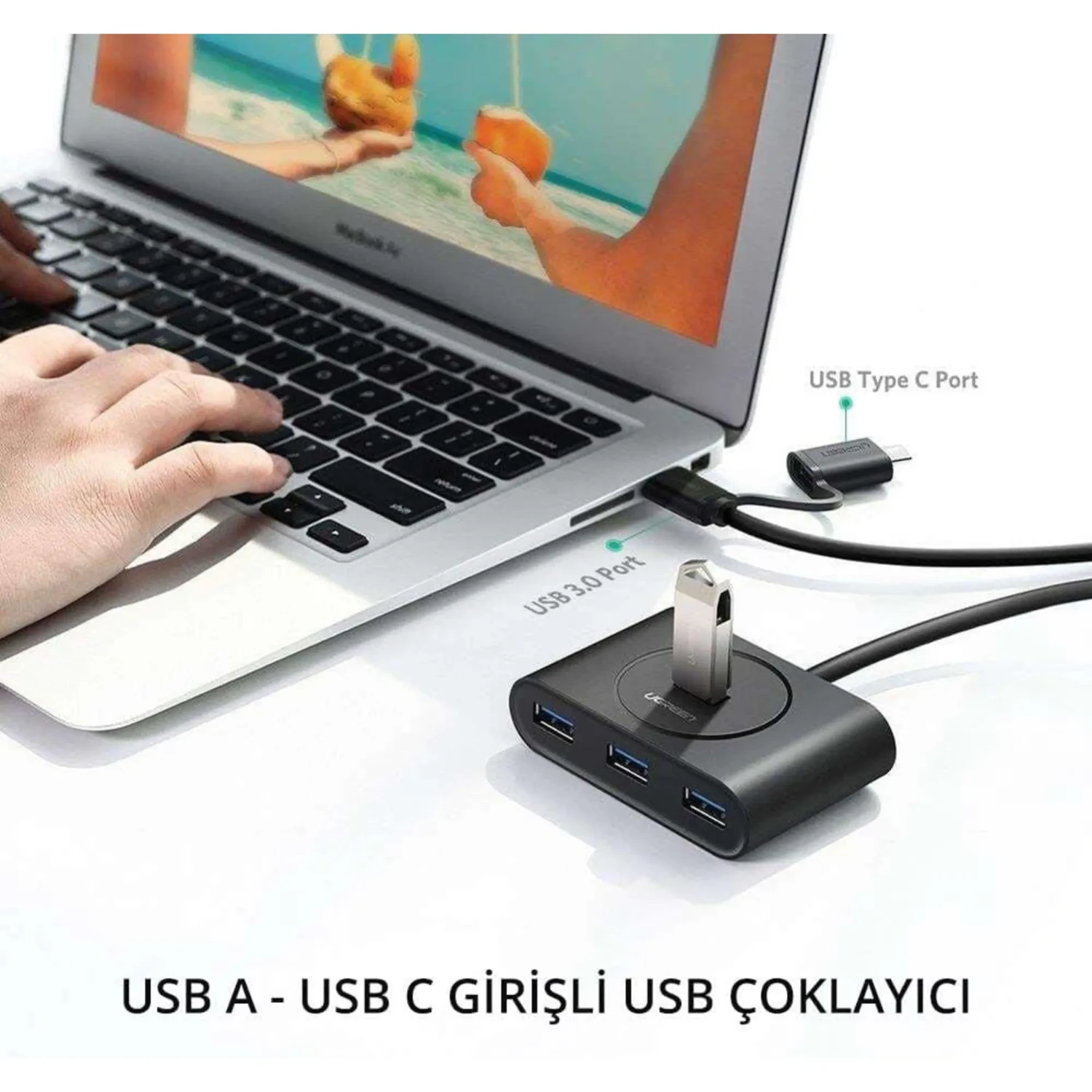 Hub USB 3.0 con Adaptador Tipo-c — foto 2