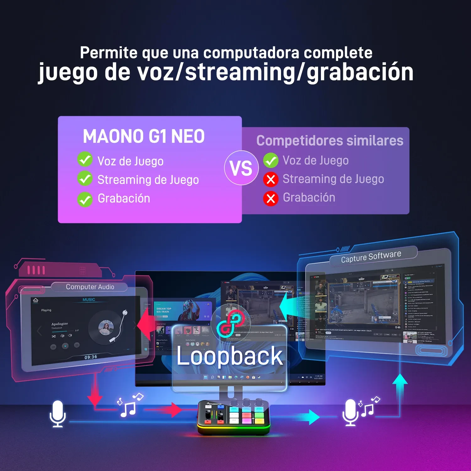 Mezclador de Audio para Streaming Gamer — foto 6