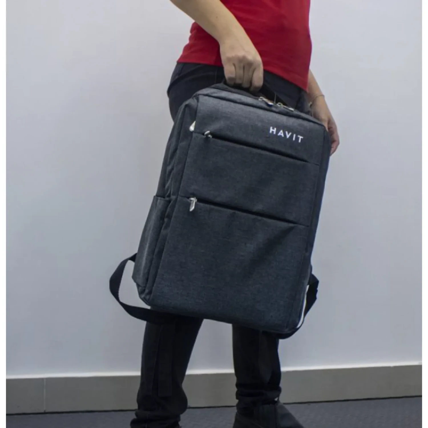 Mochila Havit Color Negro Ceniza — foto 3