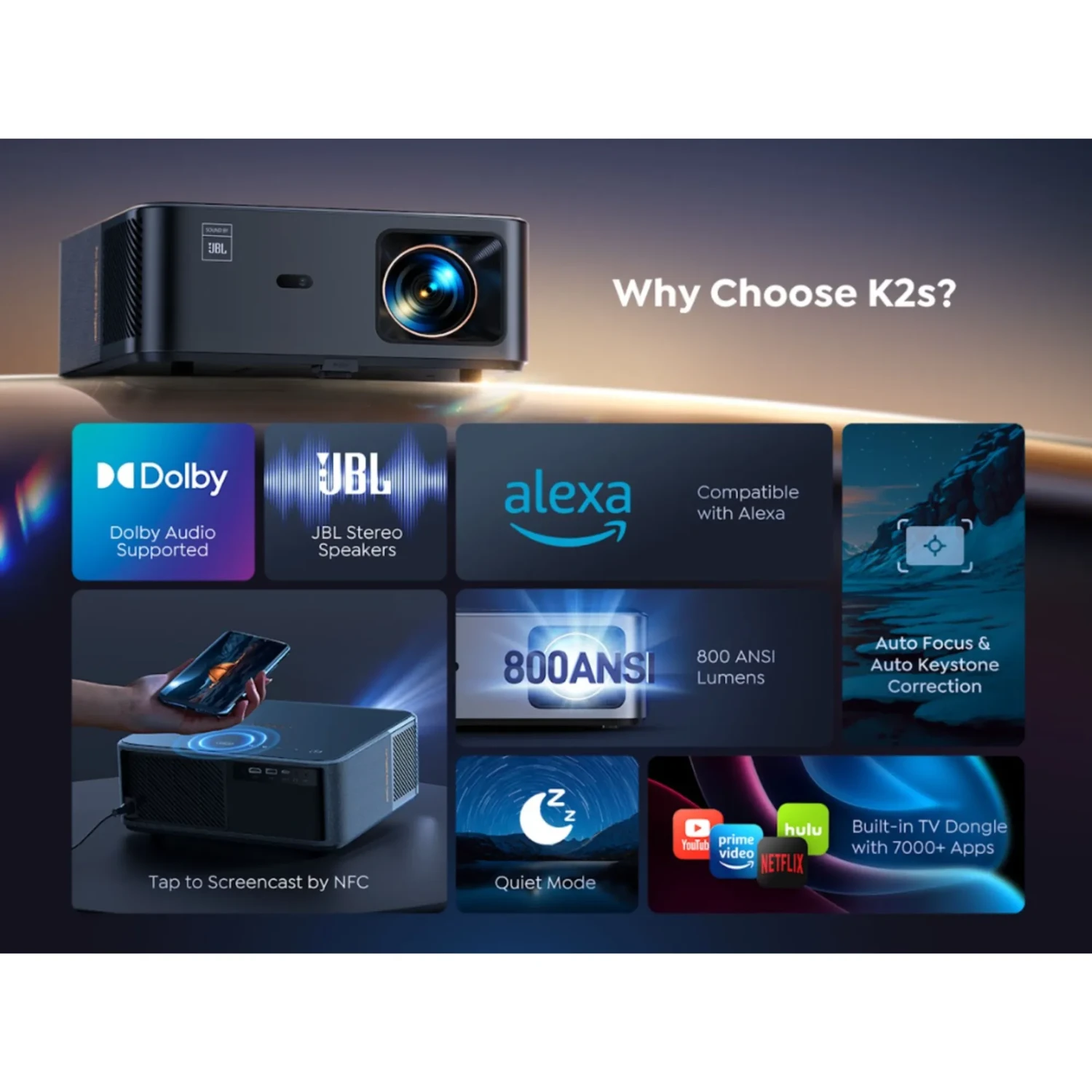 Proyector Yaber K2s 800ansi Lumenes — foto 9