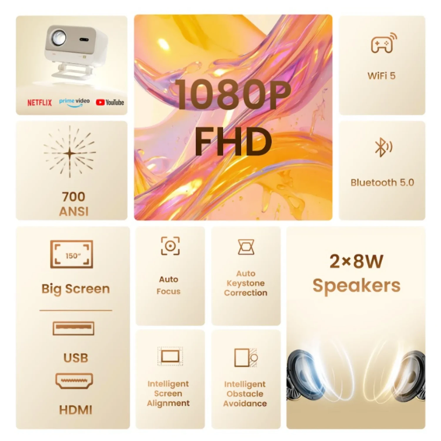 Proyector Yaber L2 Plus 700 Ansi Lumenes — foto 3