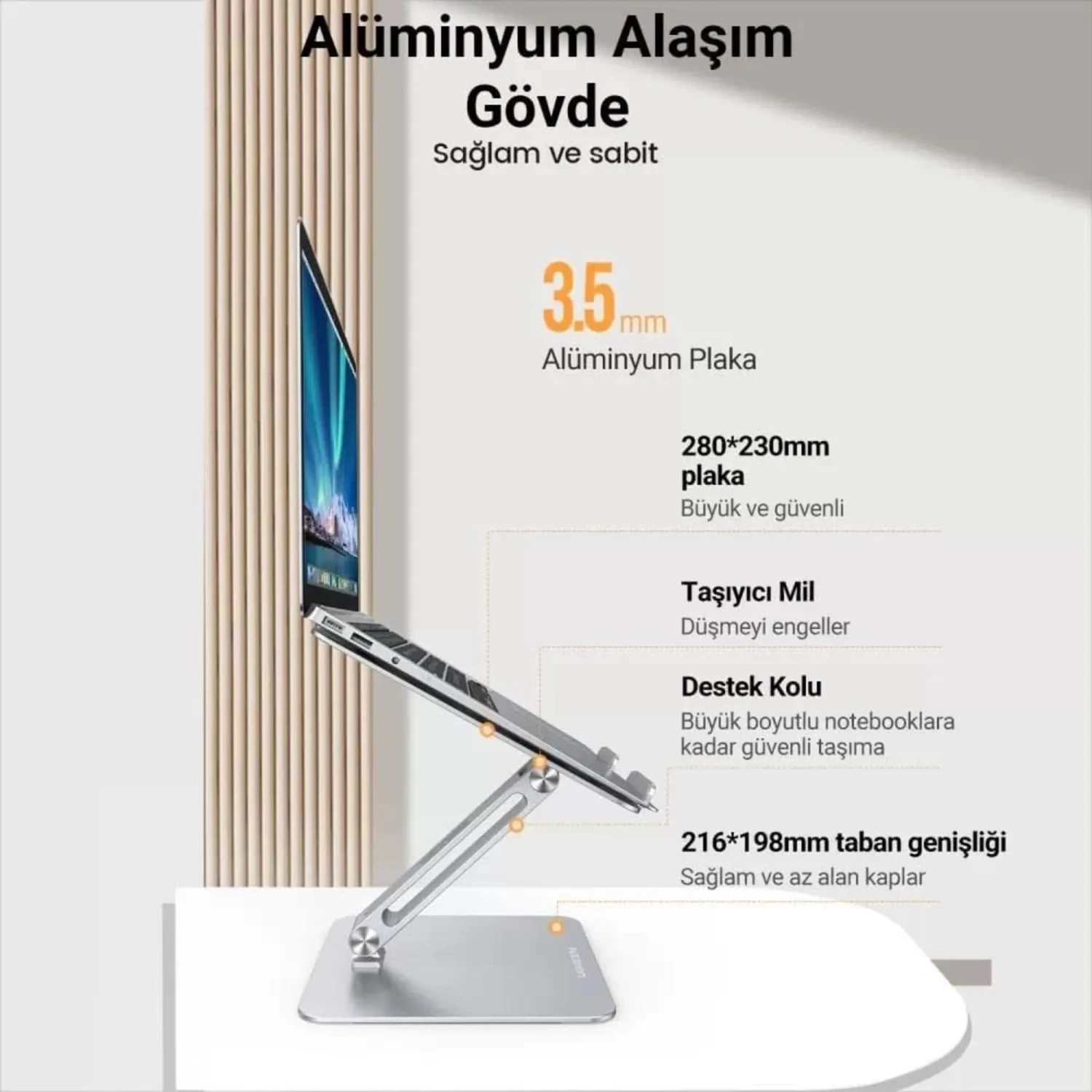 Soporte Ajustable Plateado para Laptop — foto 2