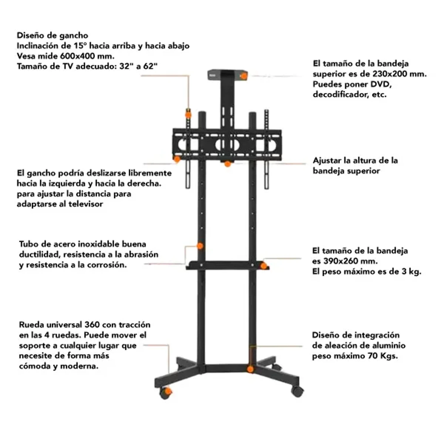 Rack Pedestal para TV de 30" a 60" — foto 5