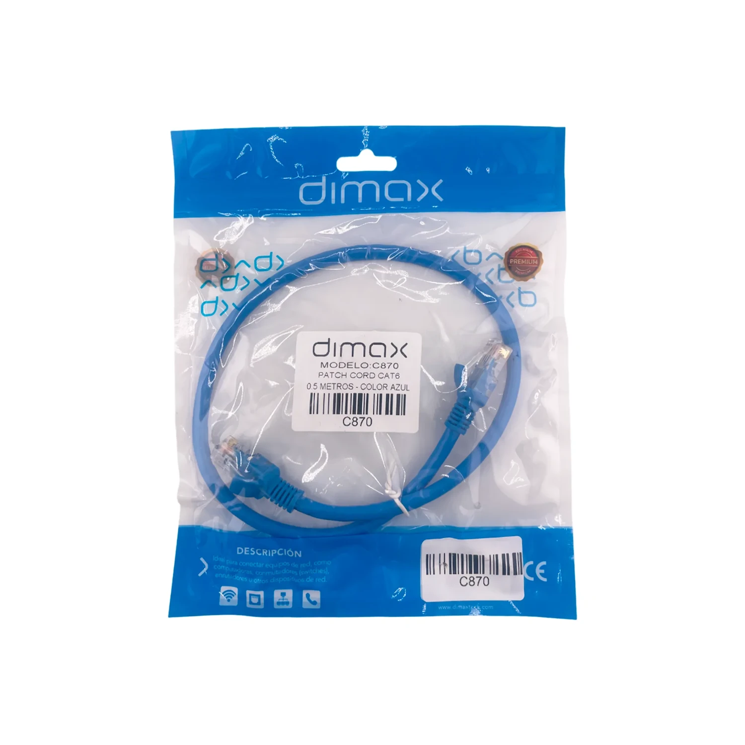 Patch Cord CAT6 0.5 Metros Color — foto 2